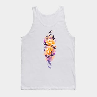 Blooming peonies watercolor tattoo Tank Top